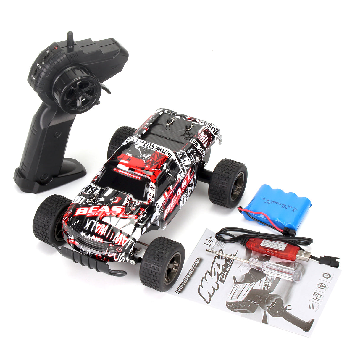 1:20 30km/h Remote Control Car RC Electric Monster Truck RC Car Wheel Driver 2WD Drift Field Buggy