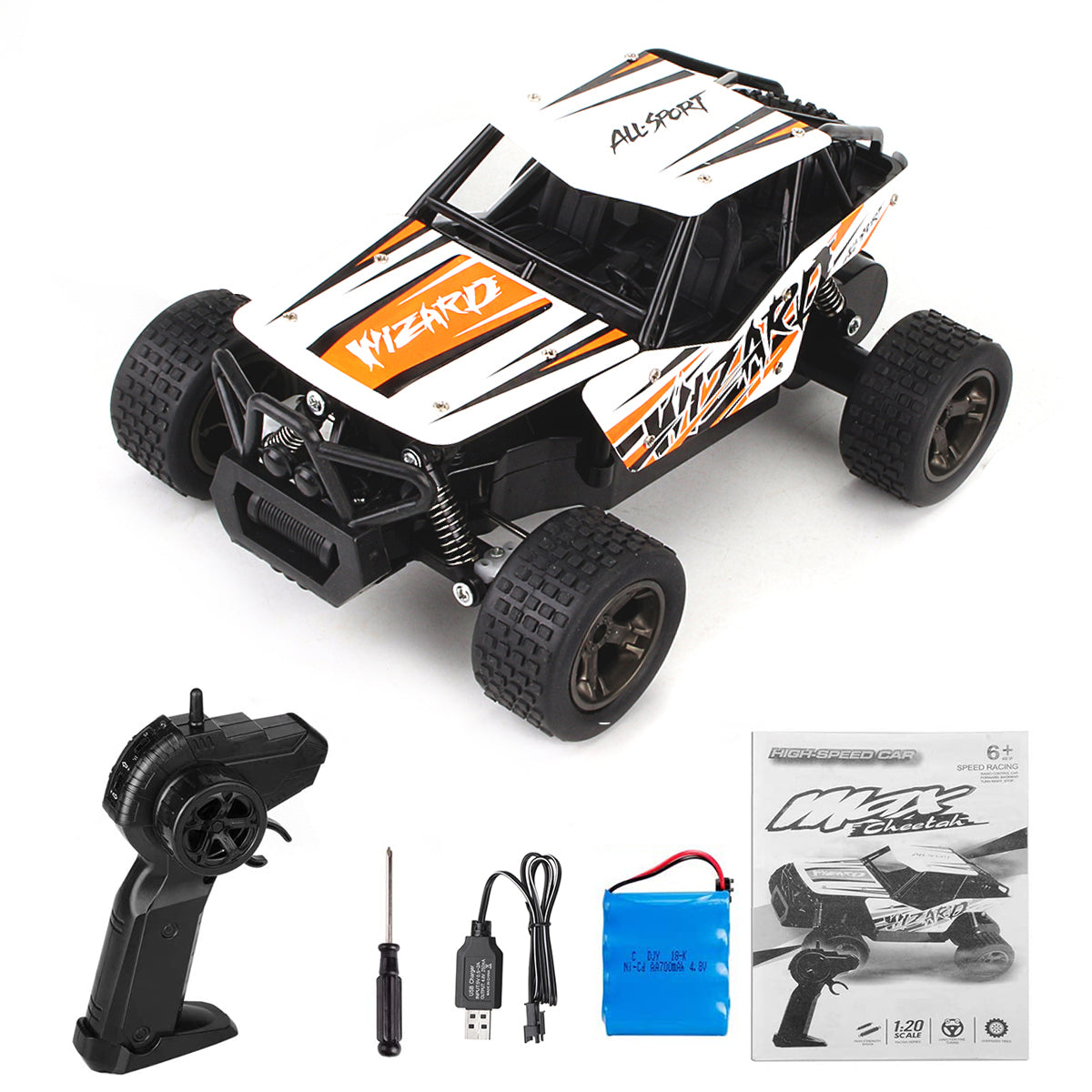 1:20 Alloy Truck 2.4G Remote Control Off-Road Vehicle Climbing Vehicle Children's Toy Car Remote Control Vehicle High-Speed Off-Road Vehicle