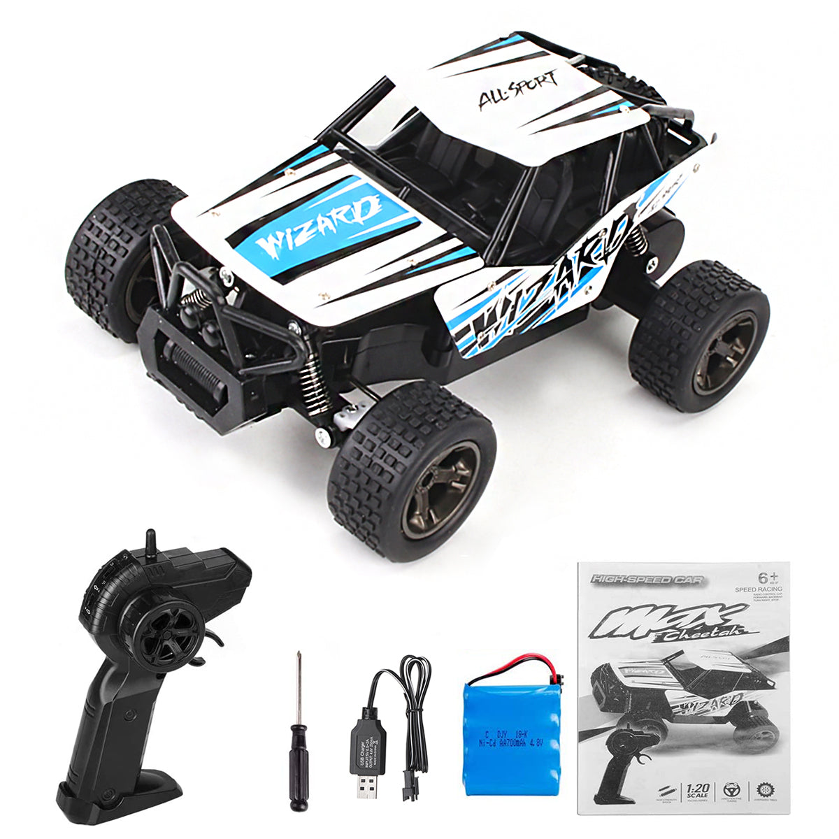 1:20 Alloy Truck 2.4G Remote Control Off-Road Vehicle Climbing Vehicle Children's Toy Car Remote Control Vehicle High-Speed Off-Road Vehicle